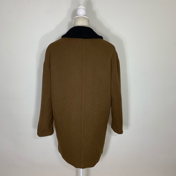 Zara • wool contrast knit collar oversized jacket - Picture 4 of 8